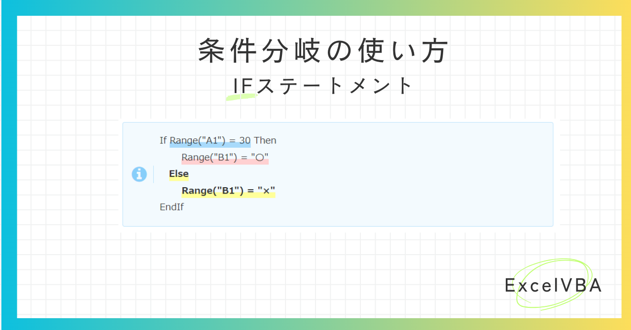 ExcelVBA-IF条件分岐-アイキャッチ